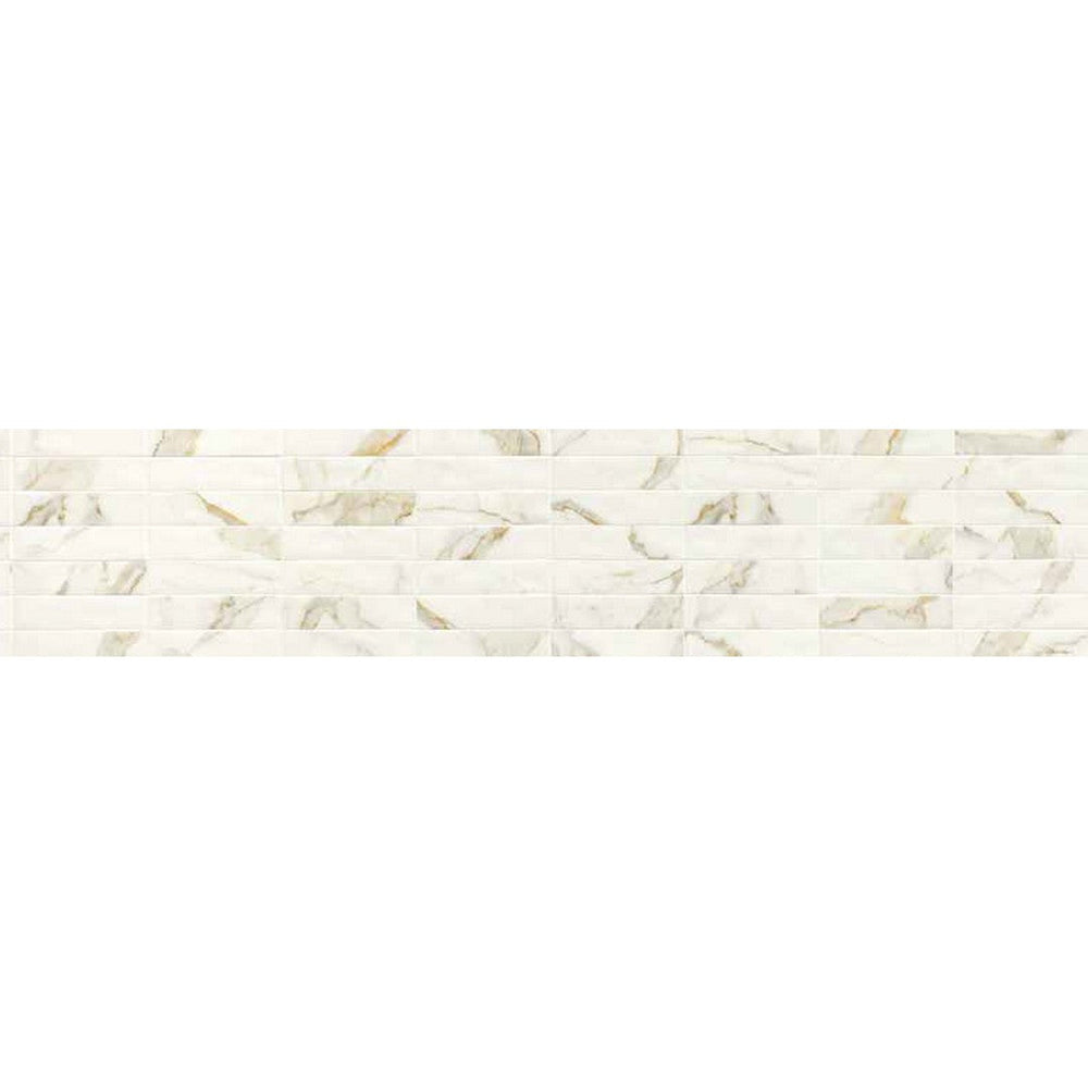 Marca-Corona-2.5-x-9.5-Scultorea-Matte-Porcelain-Wall-Tile-Calacatta-Oro-Fino