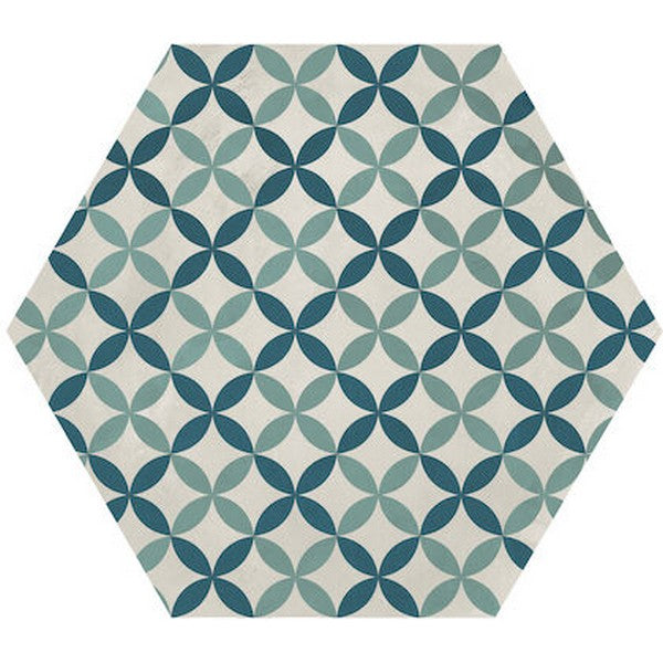 Marca Corona 10" x 8.5" Terra Matte Hexagon Deco Porcelain Tile