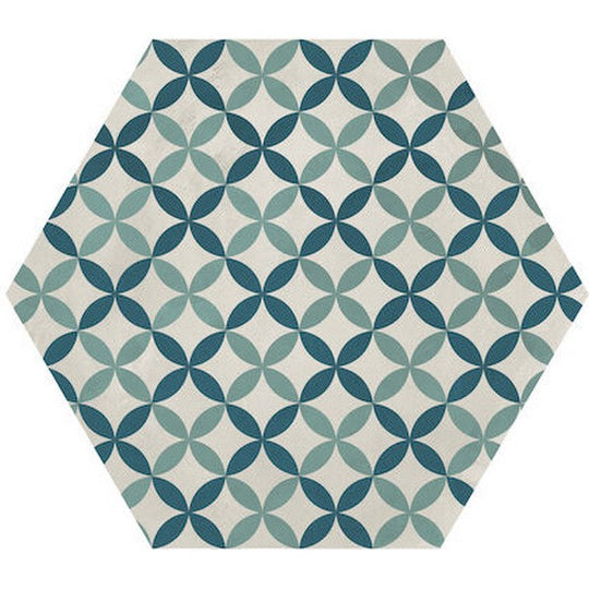 Marca Corona 10" x 8.5" Terra Matte Hexagon Deco Porcelain Tile