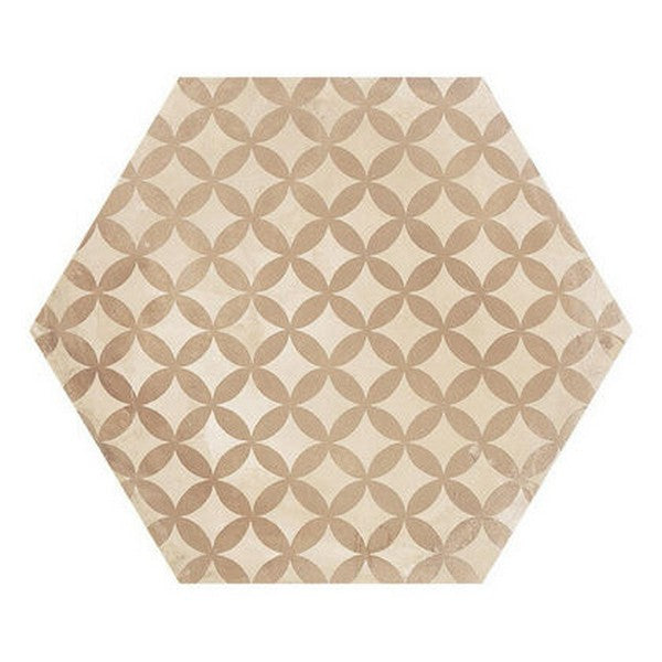 Marca Corona 10" x 8.5" Terra Matte Hexagon Deco Porcelain Tile