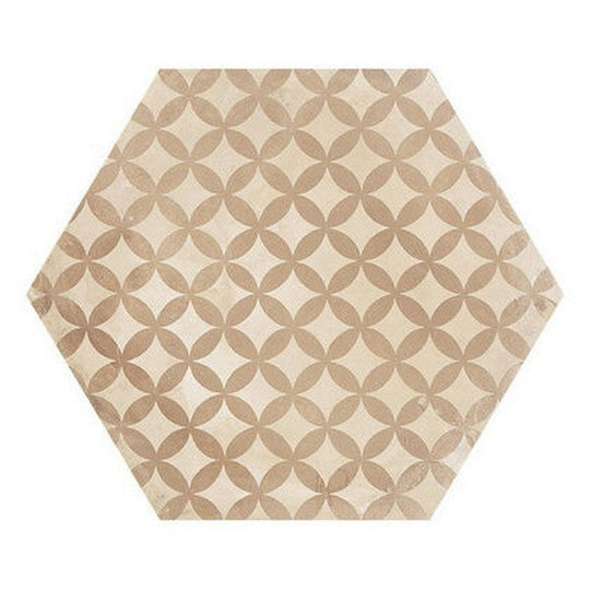 Marca Corona 10" x 8.5" Terra Matte Hexagon Deco Porcelain Tile