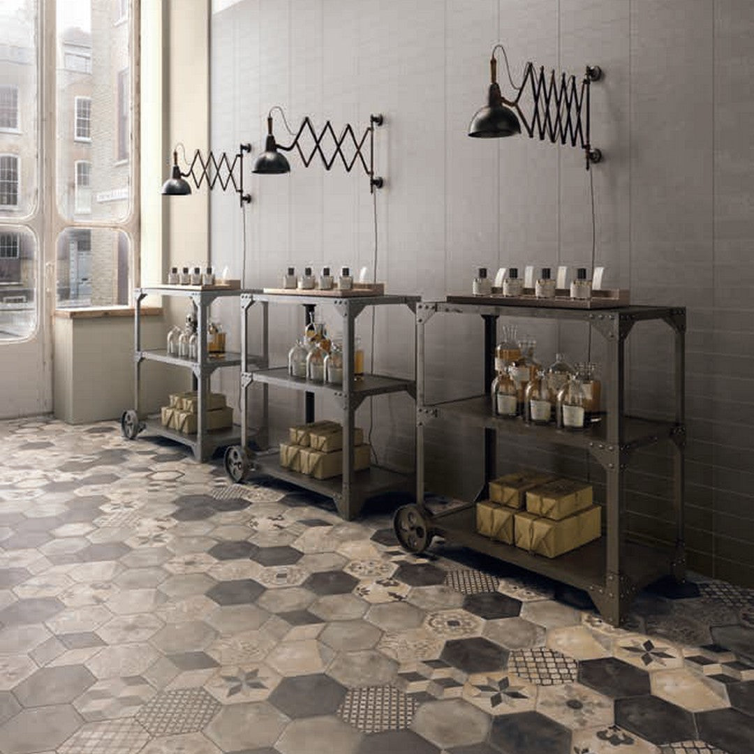 Marca-Corona-10-x-8.5-Terra-Matte-Hexagon-Deco-Porcelain-Tile-Astro-F