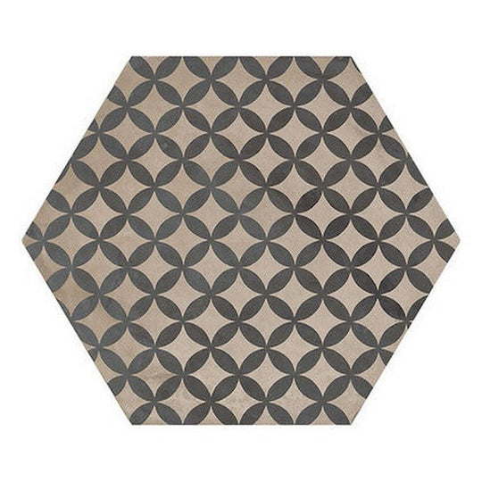 Marca Corona 10" x 8.5" Terra Matte Hexagon Deco Porcelain Tile