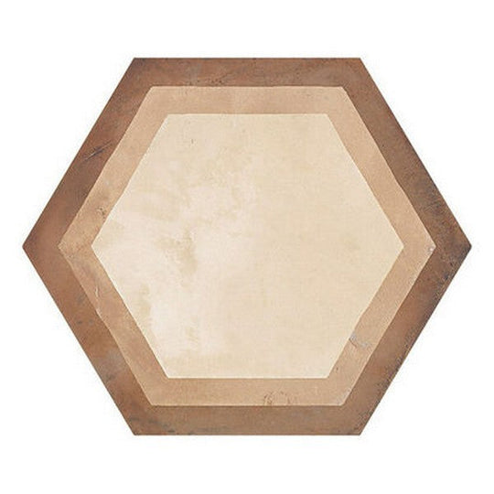 Marca Corona 10" x 8.5" Terra Matte Hexagon Deco Porcelain Tile