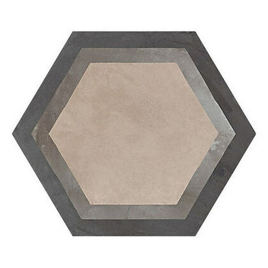 Marca Corona 10" x 8.5" Terra Matte Hexagon Deco Porcelain Tile
