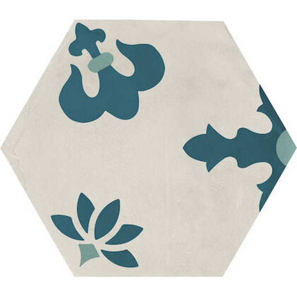 Marca Corona 10" x 8.5" Terra Matte Hexagon Deco Porcelain Tile