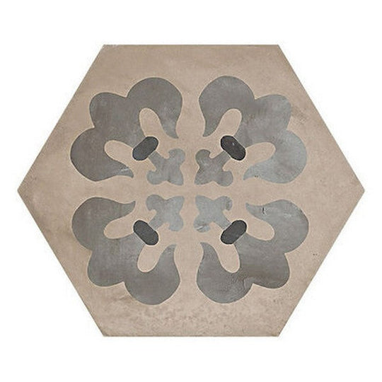 Marca Corona 10" x 8.5" Terra Matte Hexagon Deco Porcelain Tile