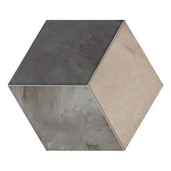Marca Corona 10" x 8.5" Terra Matte Hexagon Deco Porcelain Tile