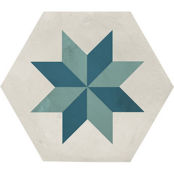 Marca Corona 10" x 8.5" Terra Matte Hexagon Deco Porcelain Tile