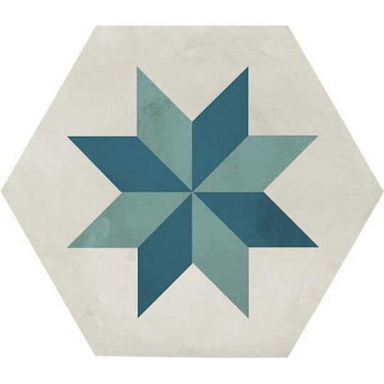 Marca Corona 10" x 8.5" Terra Matte Hexagon Deco Porcelain Tile