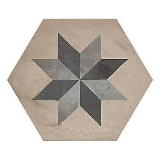 Marca Corona 10" x 8.5" Terra Matte Hexagon Deco Porcelain Tile
