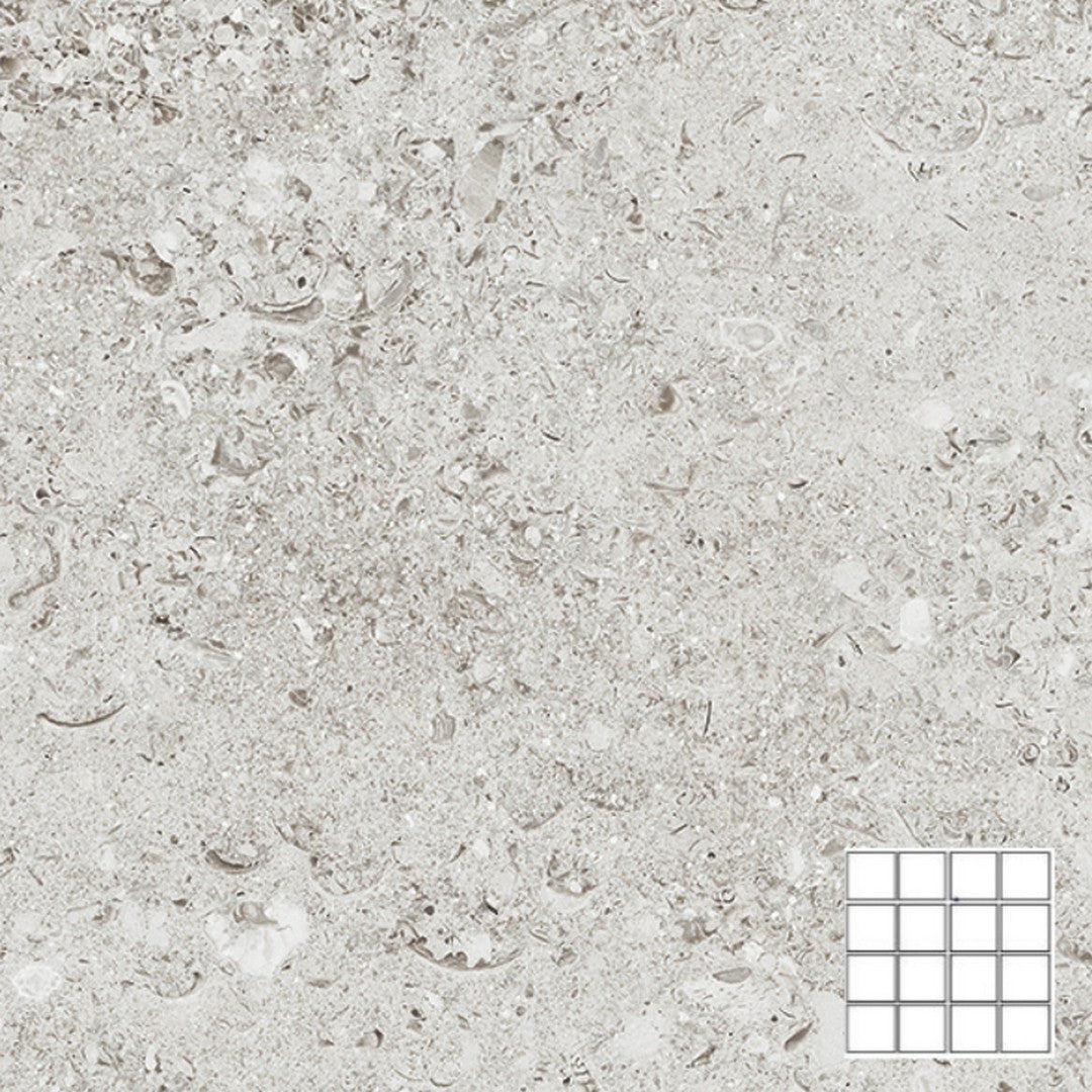 Tesoro 12" x 12" Shellstone Rectified Matte Porcelain 3" Mosaic