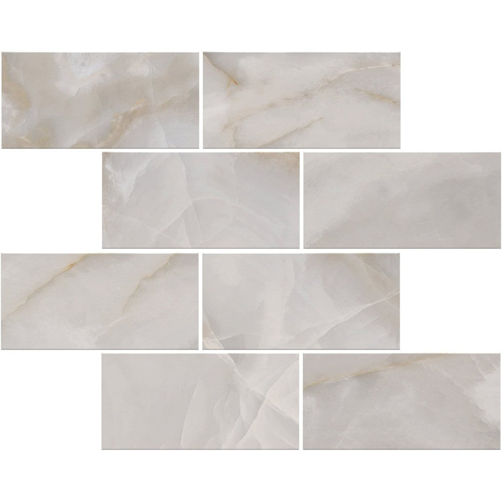Milestone 12" x 12" Onyx Matte Porcelain 3x6" Brick Mosaic