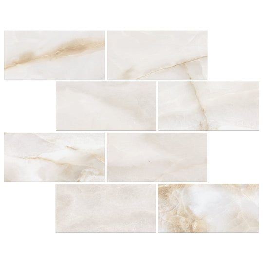 Milestone 12" x 12" Onyx Polished Porcelain 3x6" Brick Mosaic