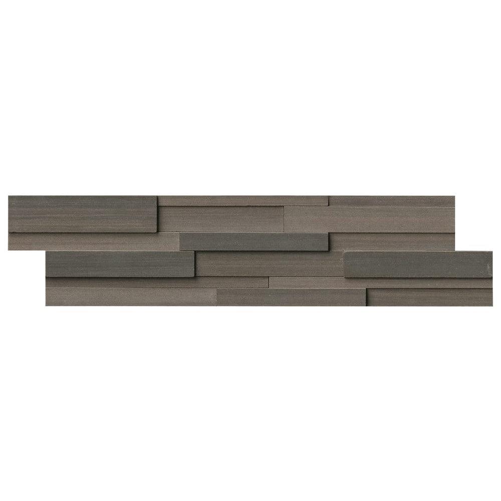 MS International 6" x 24" RockMount Brown Wave Honed Stacked Stone Panel 3D Marble Ledgestone