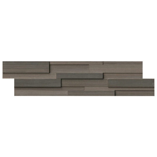 MS International 6" x 24" RockMount Brown Wave Honed Stacked Stone Panel 3D Marble Ledgestone