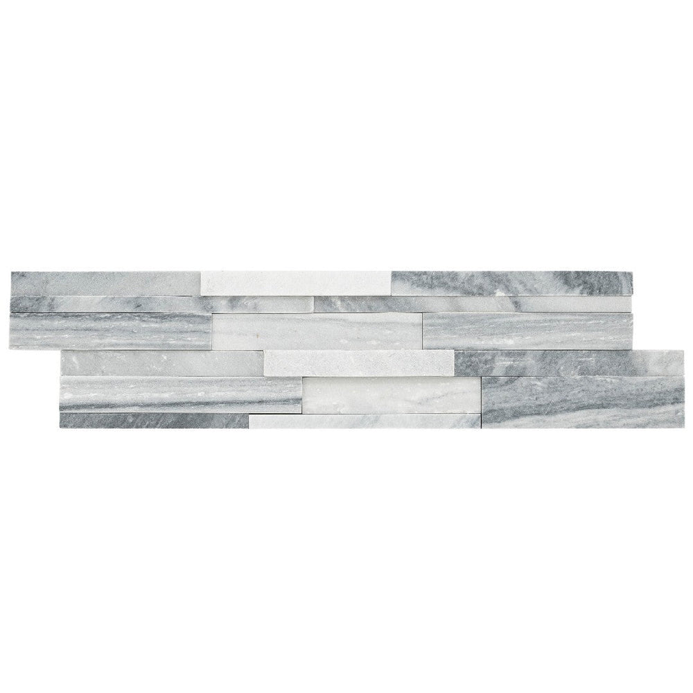 MS International 6" x 24" RockMount Alaska Gray Honed Stacked Stone Panel 3D Marble Ledgestone