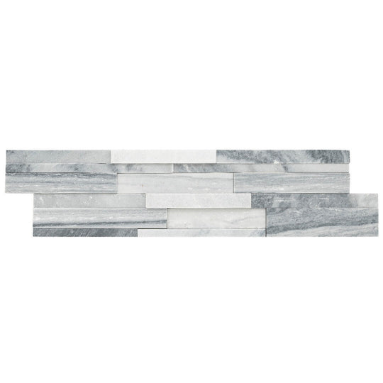 MS International 6" x 24" RockMount Alaska Gray Honed Stacked Stone Panel 3D Marble Ledgestone
