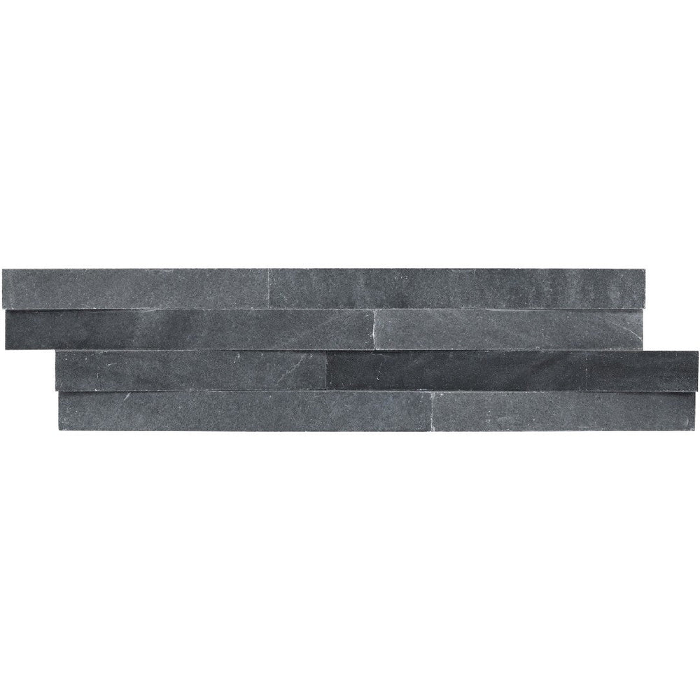 MS International 6" x 24" RockMount Cosmic Black Wave Honed Stacked Stone Panel 3D Marble Ledgestone