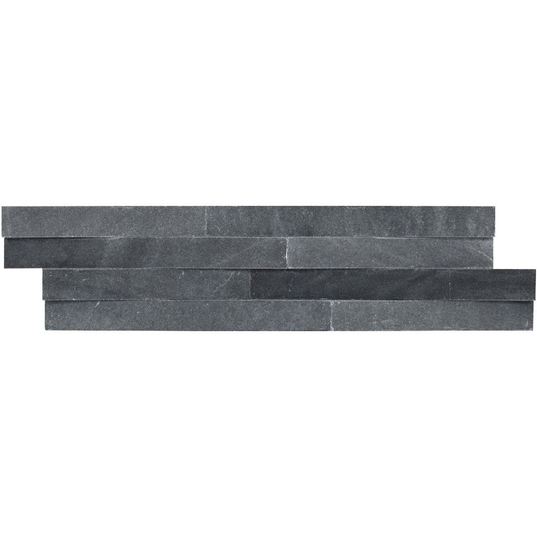 MS International 6" x 24" RockMount Cosmic Black Wave Honed Stacked Stone Panel 3D Marble Ledgestone