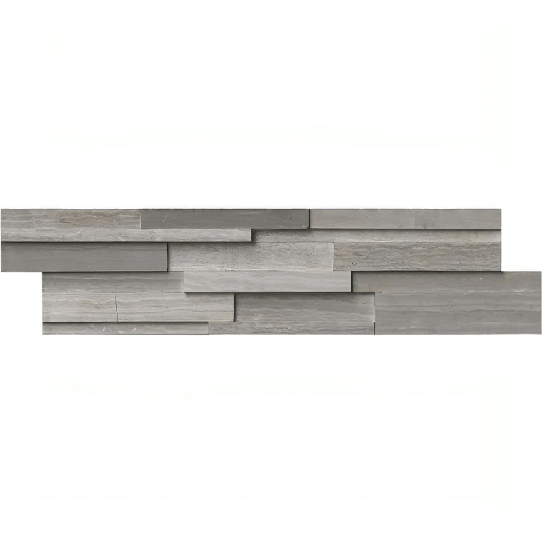 MS International 6" x 24" RockMount Gray Oak Honed Stacked Stone Panel 3D Marble Ledgestone