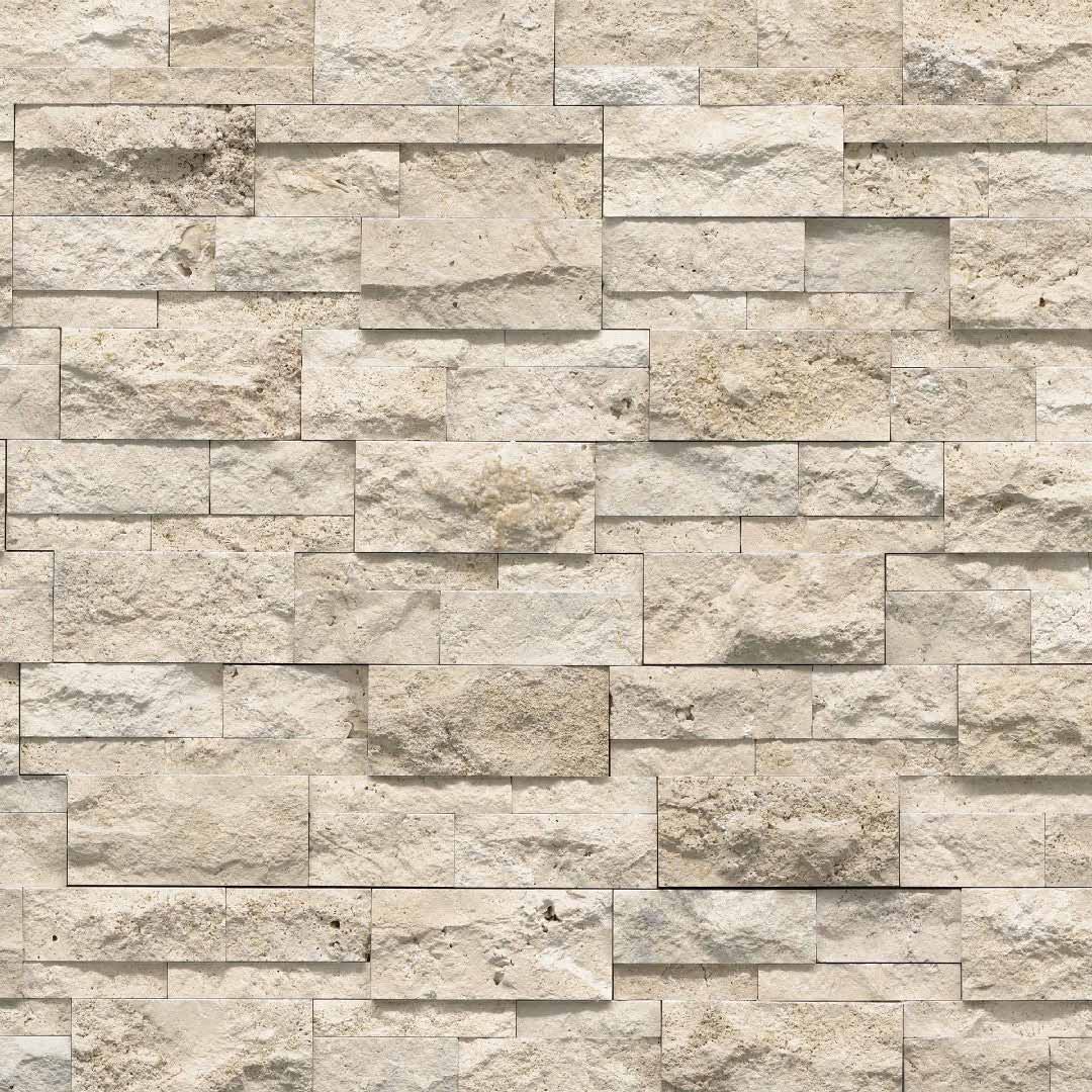 MS International 9" x 24" Xl Rockmount Splitface Stacked Stone Travertine Ledger Panel