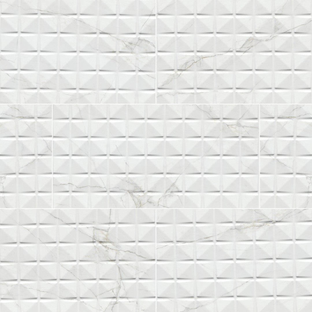 MS International 12" x 24" Dymo Calacatta Glossy Ceramic Wall Tile