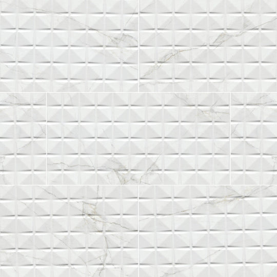 MS International 12" x 24" Dymo Calacatta Glossy Ceramic Wall Tile