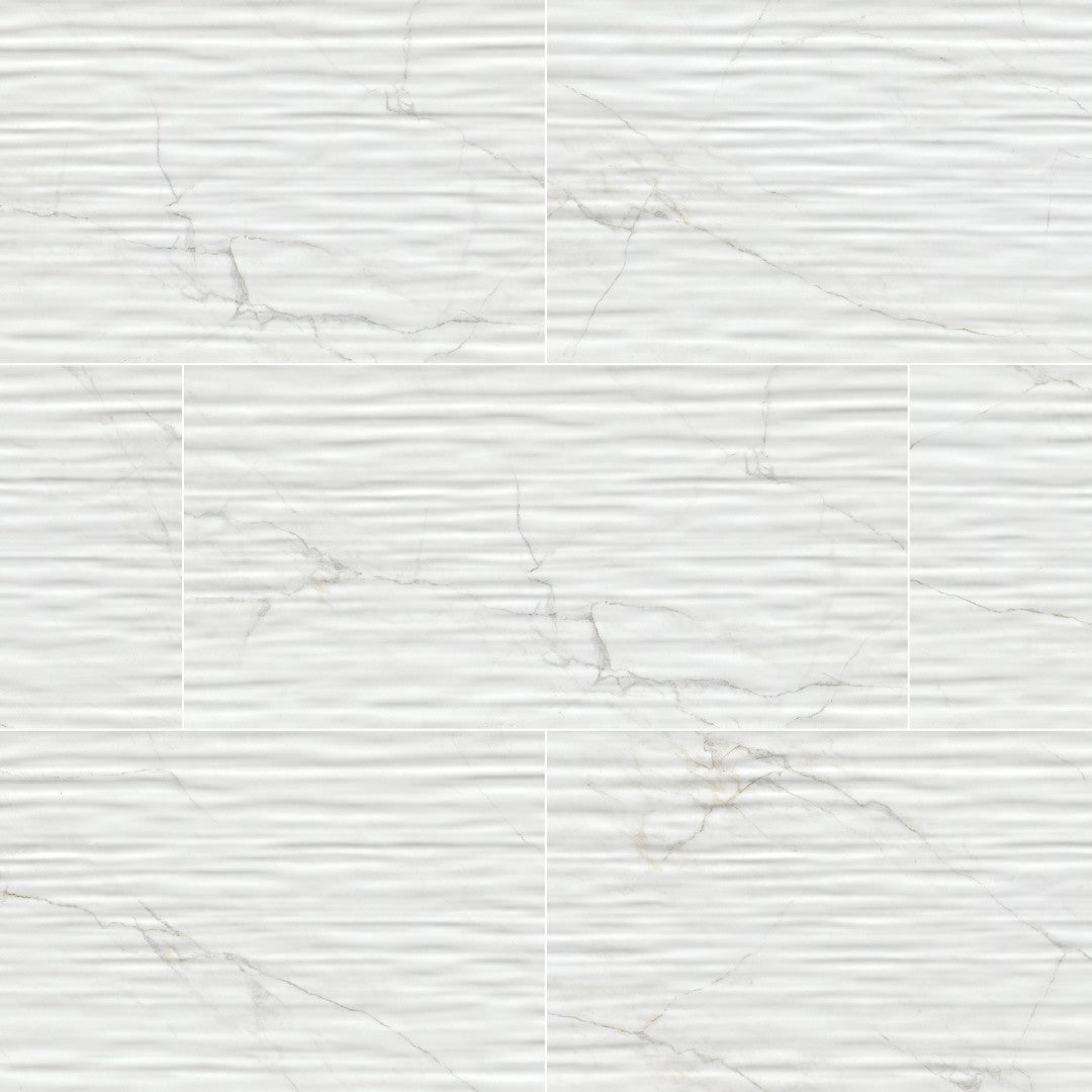 MS International 12" x 24" Dymo Calacatta Glossy Ceramic Wall Tile