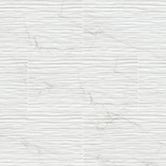 MS International 12" x 24" Dymo Calacatta Glossy Ceramic Wall Tile