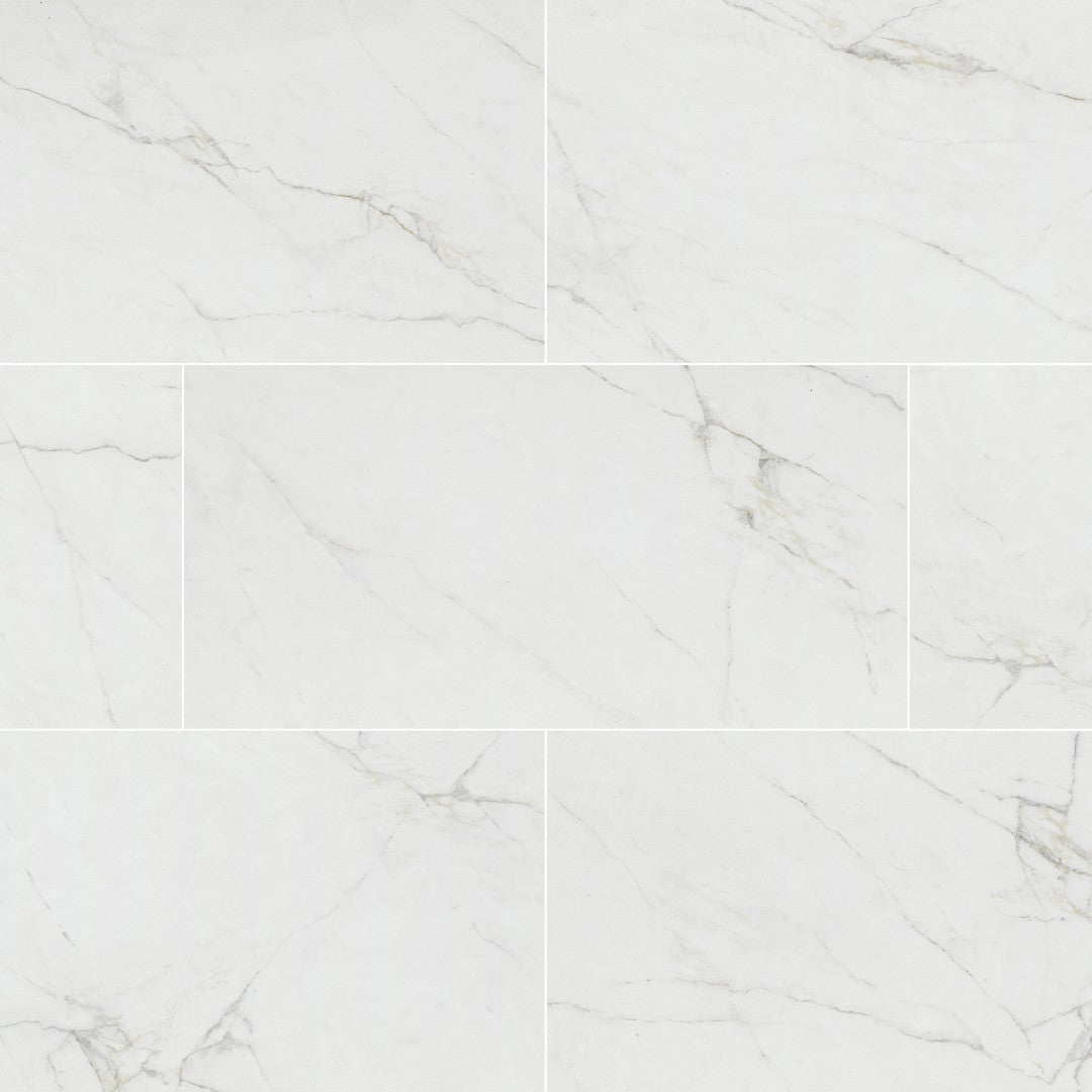 MS International 12" x 24" Dymo Calacatta Glossy Ceramic Wall Tile