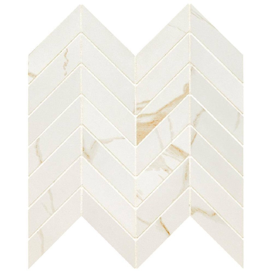 MS International 12" x 15" Eden Matte Chevron Porcelain Mosaic