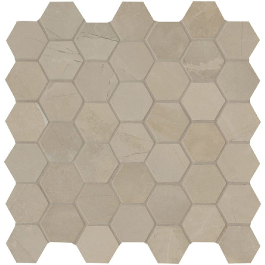 MS International 12" x 12" Sande Matte 2" Hexagon Porcelain Mosaic