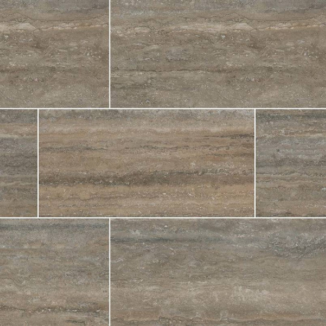 MS International 12" x 12" Veneto Polished Brick Porcelain Mosaic