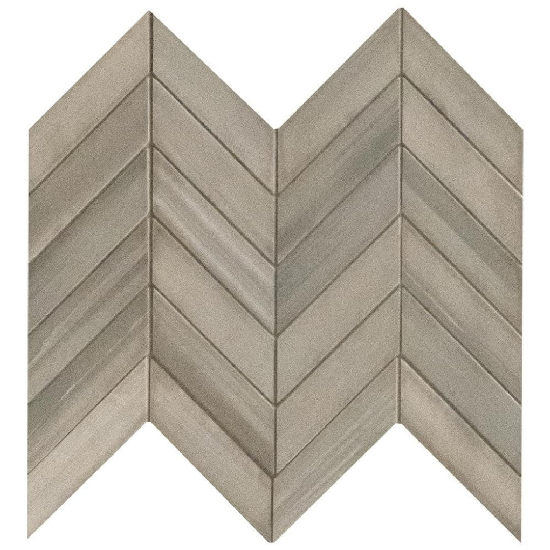 MS International 12" x 15" Watercolor Matte Chevron Porcelain Mosaic