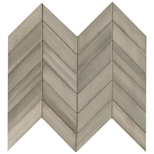 MS International 12" x 15" Watercolor Matte Chevron Porcelain Mosaic