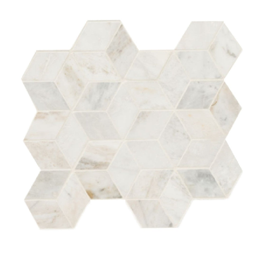 MS International 11.73" x 13.4" Arabescato Venato Honed Cube Marble Mosaic