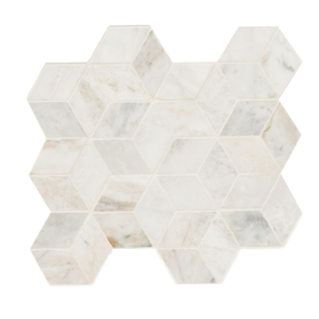 MS International 11.73" x 13.4" Arabescato Venato Honed Cube Marble Mosaic