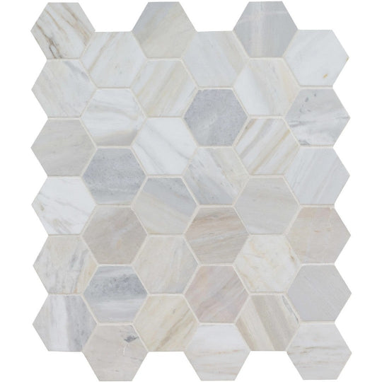 MS International 11.73" x 12" Athena Gold Honed Hexagon Marble Mosaic