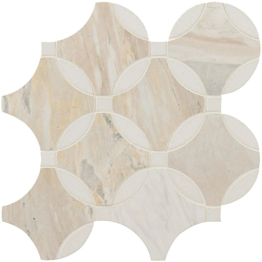 MS International 10.38" x 10.38" Athena Gold Polished Marble Mosaic