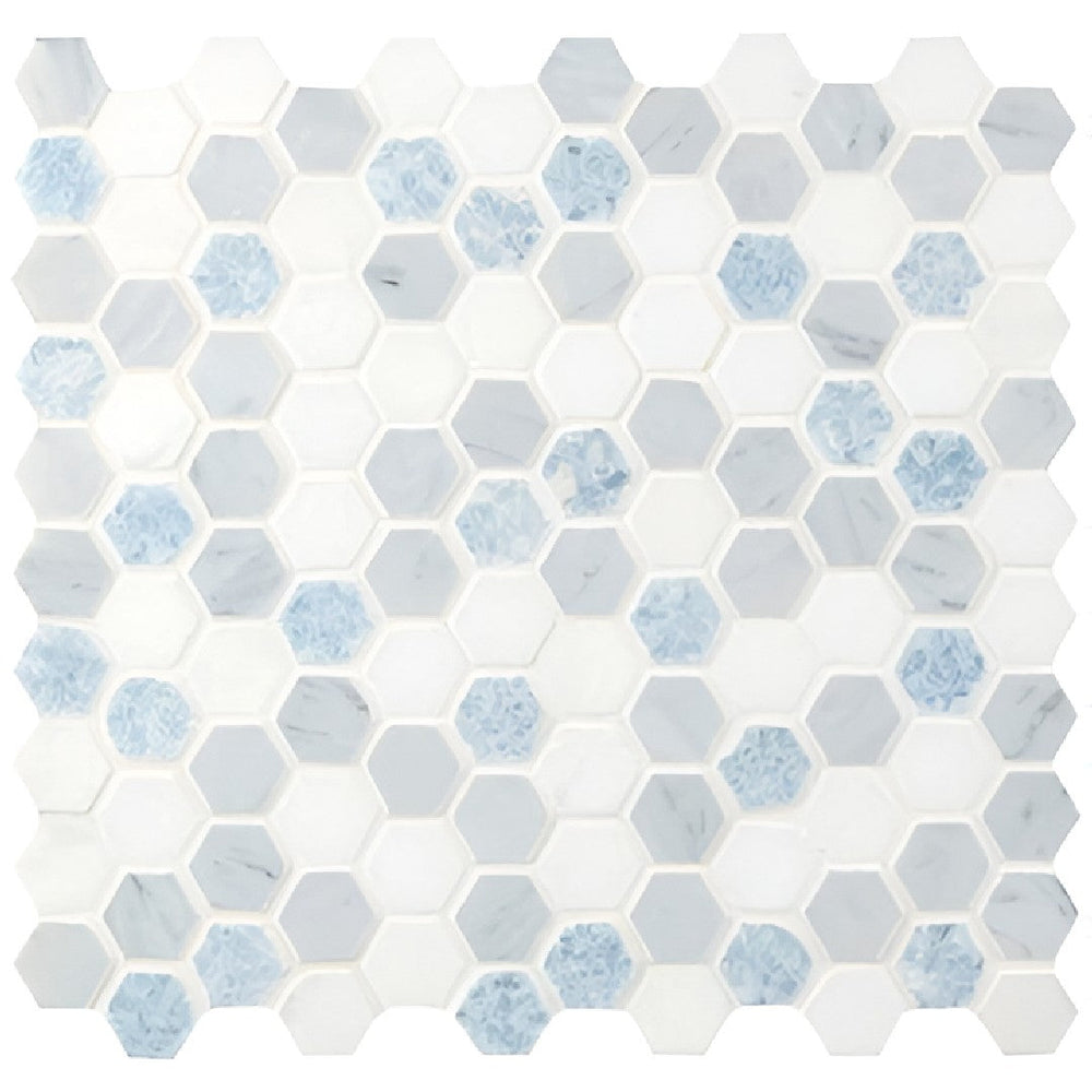 MS International 11.71" x 11.81" Azula Polished Marble Hexagon 1" Mosaic