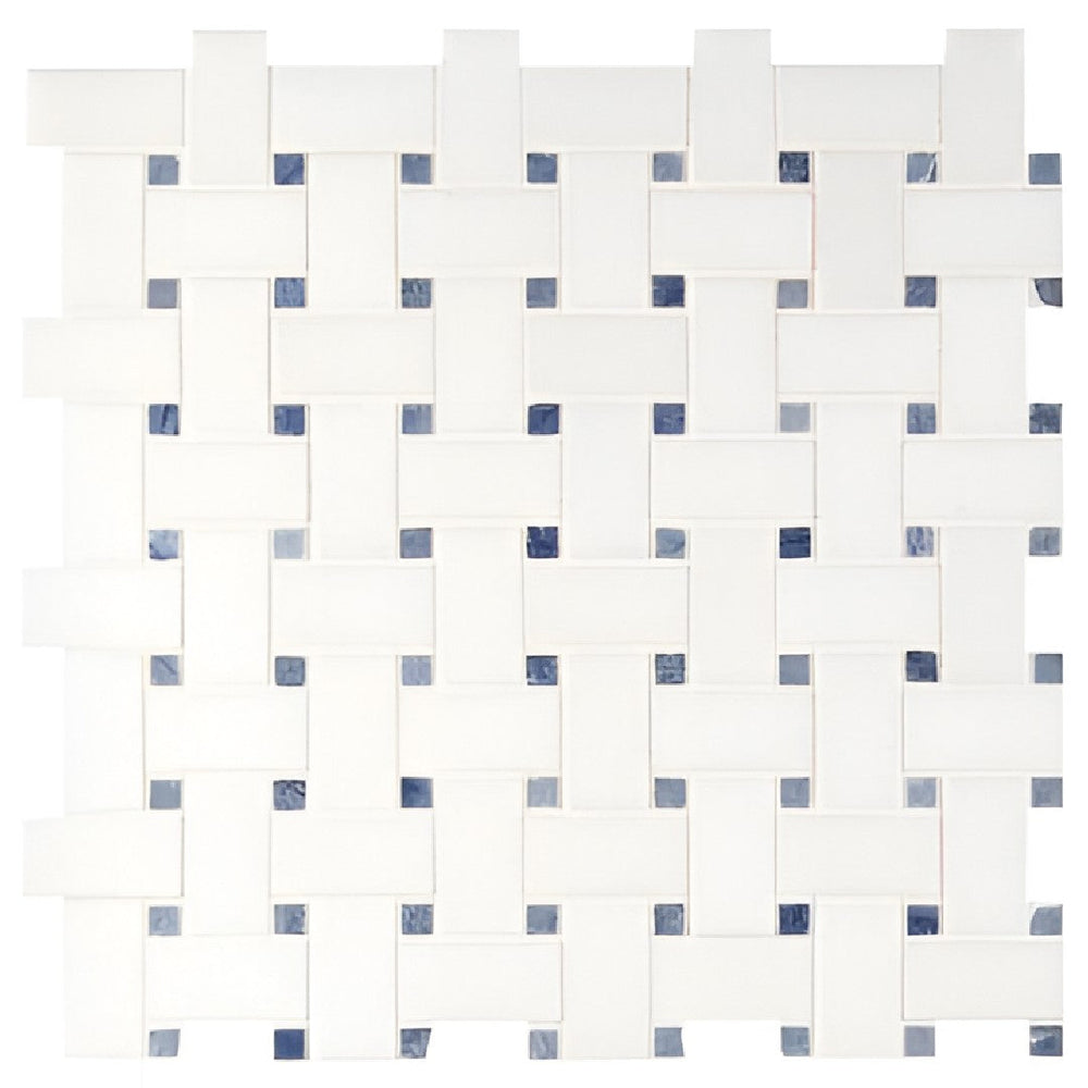 MS International 12" x 12" Azula Polished Basketweave Marble Mosaic