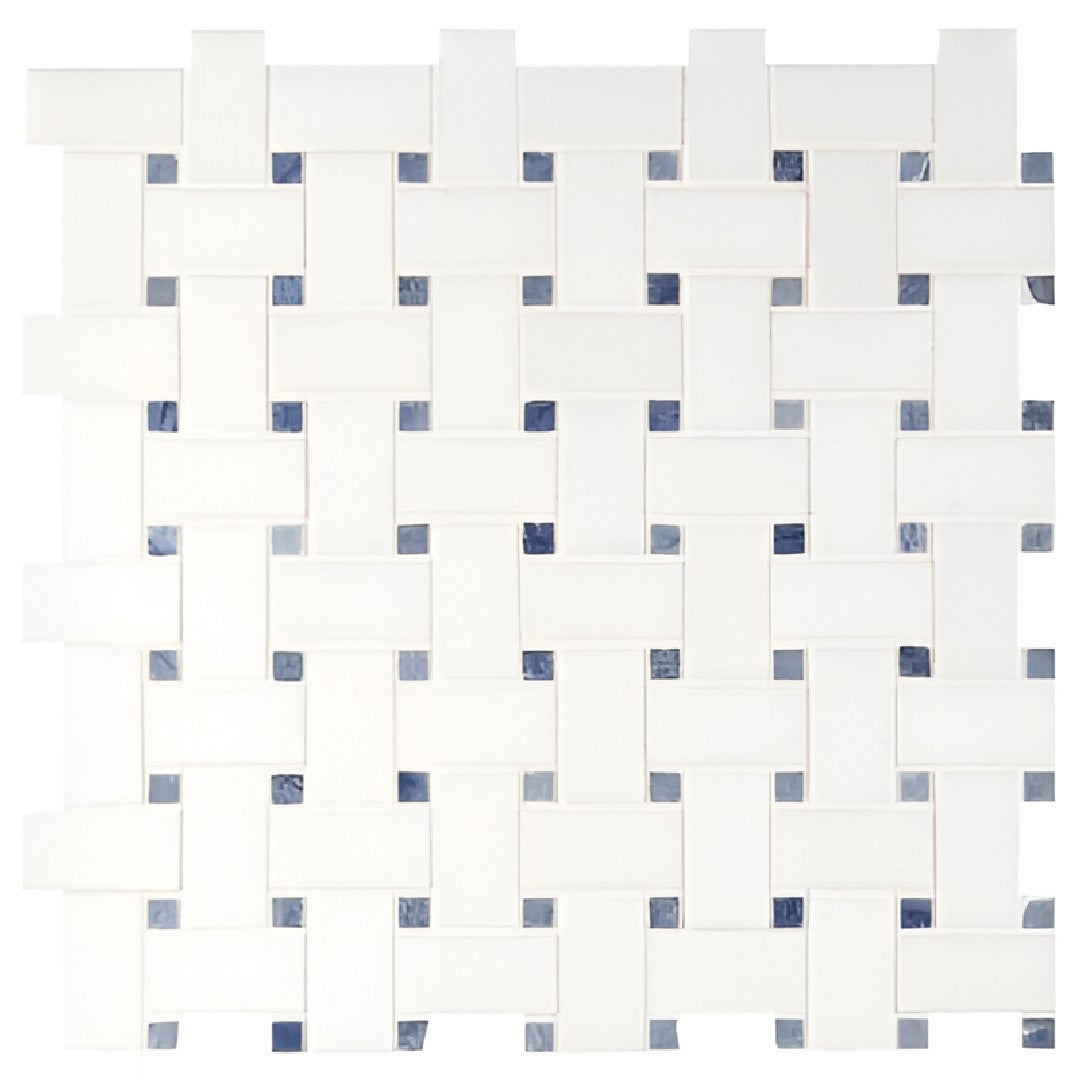 MS International 12" x 12" Azula Polished Basketweave Marble Mosaic