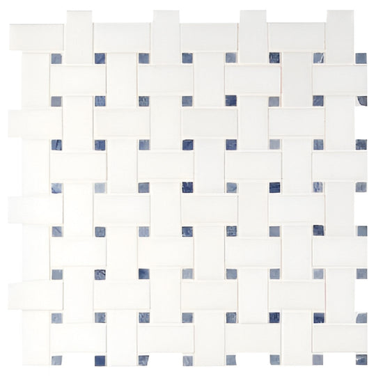 MS International 12" x 12" Azula Polished Basketweave Marble Mosaic