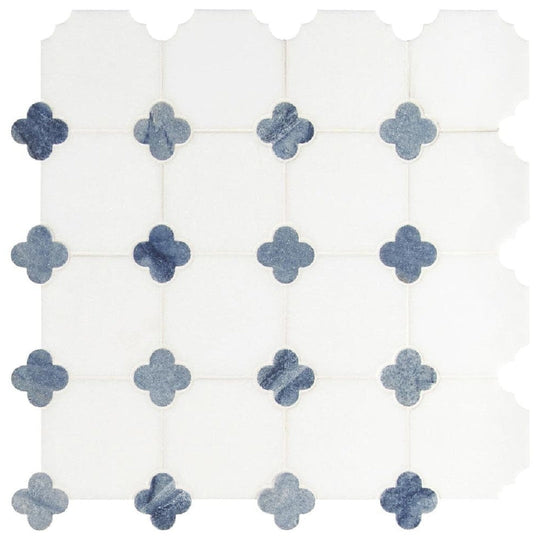 MS International 12" x 12" Azula Polished Floret Marble Mosaic