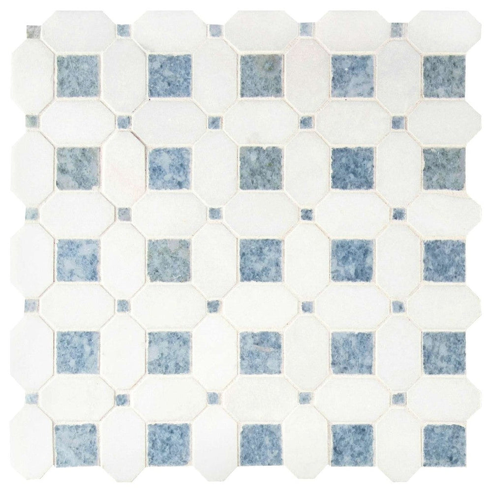 MS International 12" x 12" Azula Polished Hatchwork Marble Mosaic
