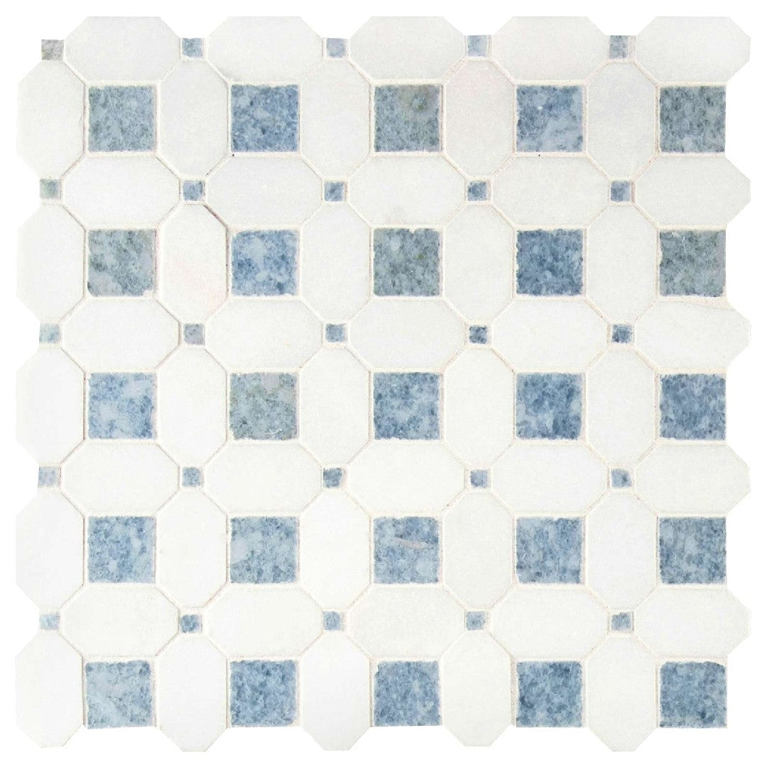 MS International 12" x 12" Azula Polished Hatchwork Marble Mosaic