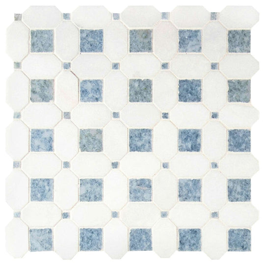 MS International 12" x 12" Azula Polished Hatchwork Marble Mosaic
