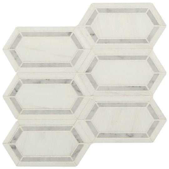 MS International 12" x 12" Pavilion Polished Picket Fence Marble Mosaic