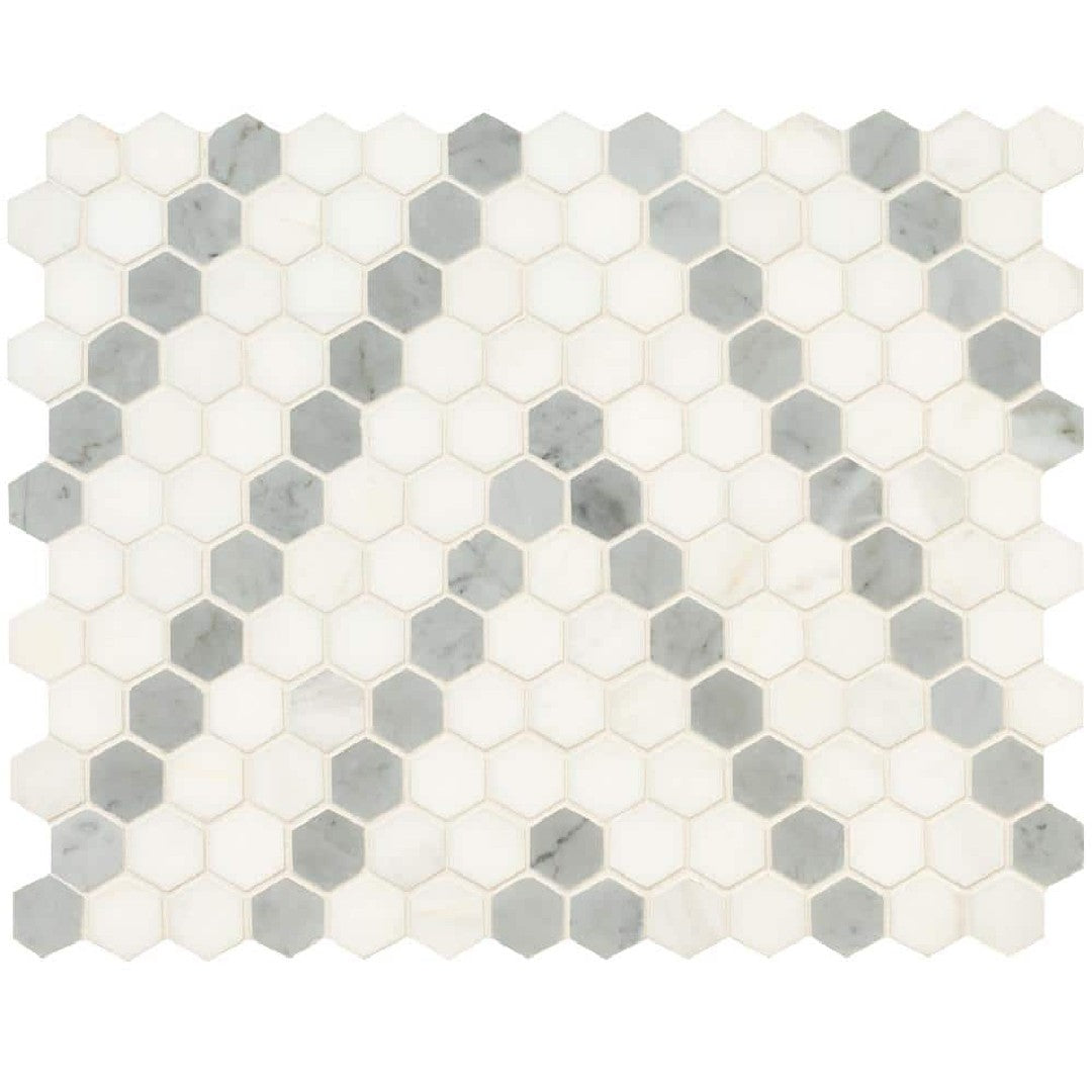 MS International 11" x 13.6" Bianco Dolomite Marble 1" Hexagon Mosaic
